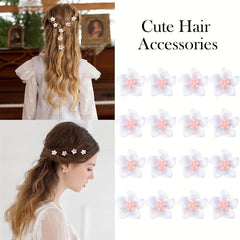 20PCS Mini Lily Flower Hair Clips Wedding Bridal Accessories