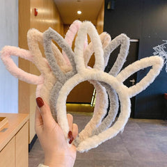 Plush Cat Ears Head Hoop for Makeup and Face Washing