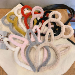 Plush Cat Ears Head Hoop for Makeup and Face Washing