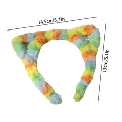 Plush Cat Ears Head Hoop for Makeup and Face Washing