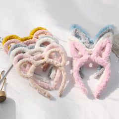Plush Cat Ears Head Hoop for Makeup and Face Washing