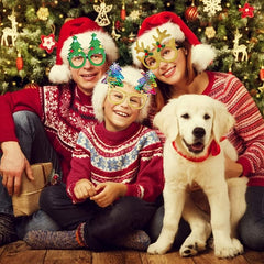 12pc Christmas Party Glasses Set for Dress Up Cosplay