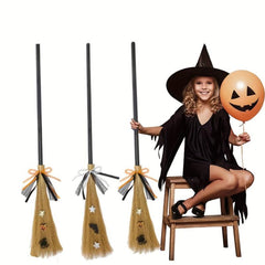 3-Color Detachable Flying Broom Witch Broom Halloween Props