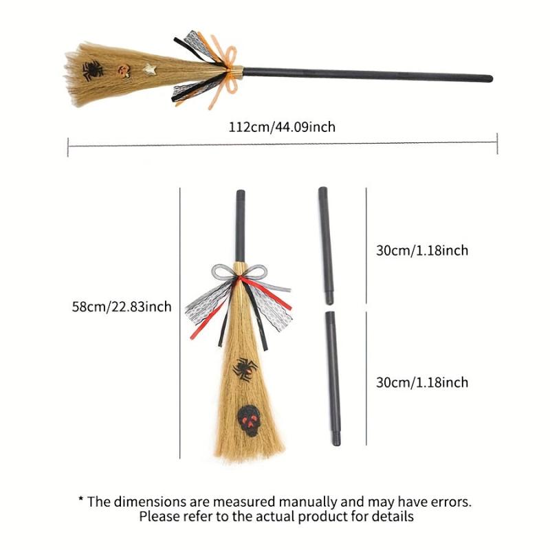 3-Color Detachable Flying Broom Witch Broom Halloween Props