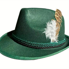 Party Jazz Hat with Feather, Performance Costume Accessory