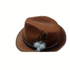 Party Jazz Hat with Feather, Performance Costume Accessory