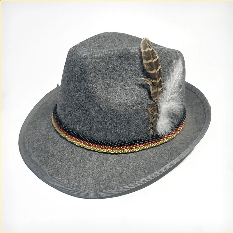 Party Jazz Hat with Feather, Performance Costume Accessory