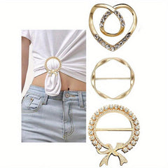 3pcs Alloy Metal T Shirt Clip Ring for Women Girls