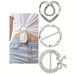 3pcs Alloy Metal T Shirt Clip Ring for Women Girls