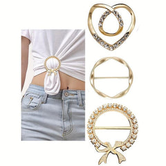 3pcs Alloy Metal T Shirt Clip Ring for Women Girls