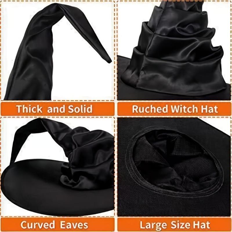 1pc Halloween Witch Hat Costume Props Party Decor Wrinkled Witch Hat