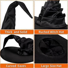1pc Halloween Witch Hat Costume Props Party Decor Wrinkled Witch Hat