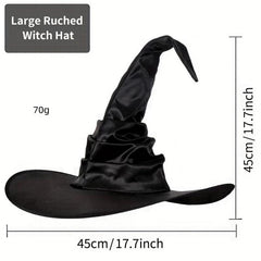 1pc Halloween Witch Hat Costume Props Party Decor Wrinkled Witch Hat