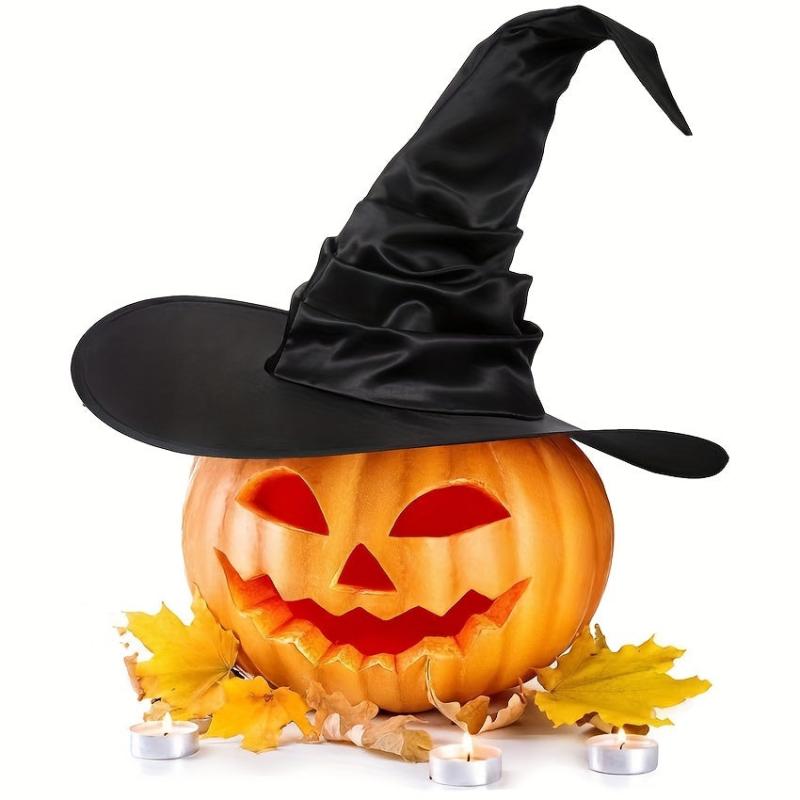 1pc Halloween Witch Hat Costume Props Party Decor Wrinkled Witch Hat