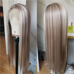 Front Lace Long Straight Gradient Synthetic Wig for Women