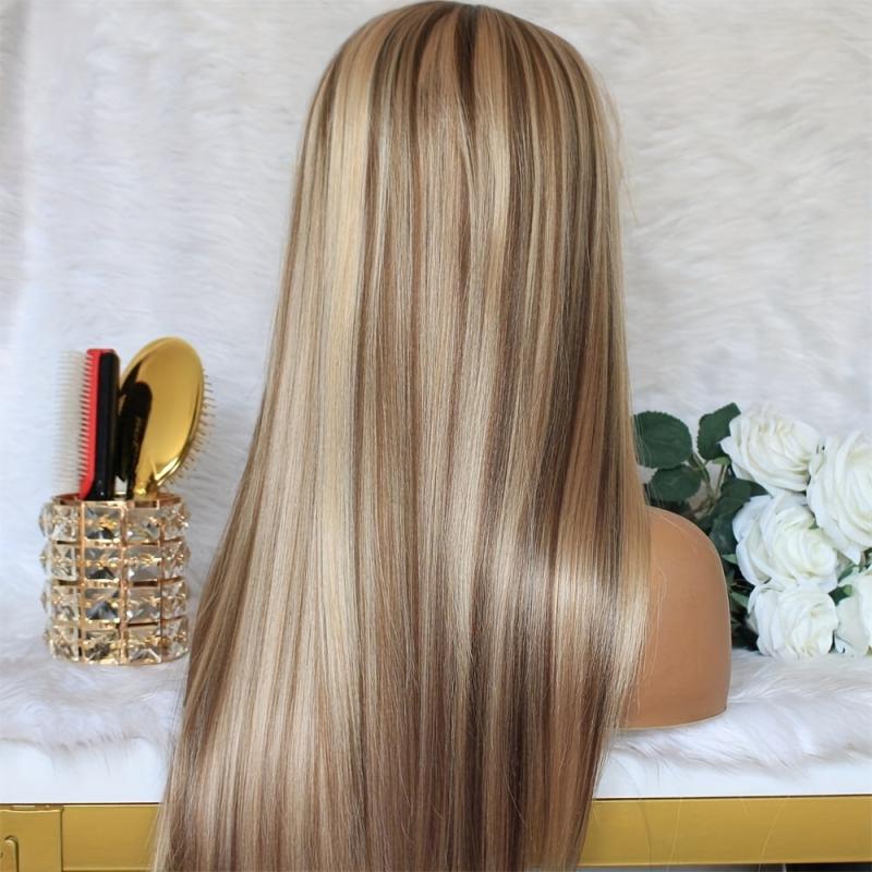 Front Lace Long Straight Gradient Synthetic Wig for Women