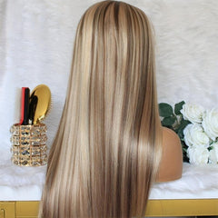 Front Lace Long Straight Gradient Synthetic Wig for Women
