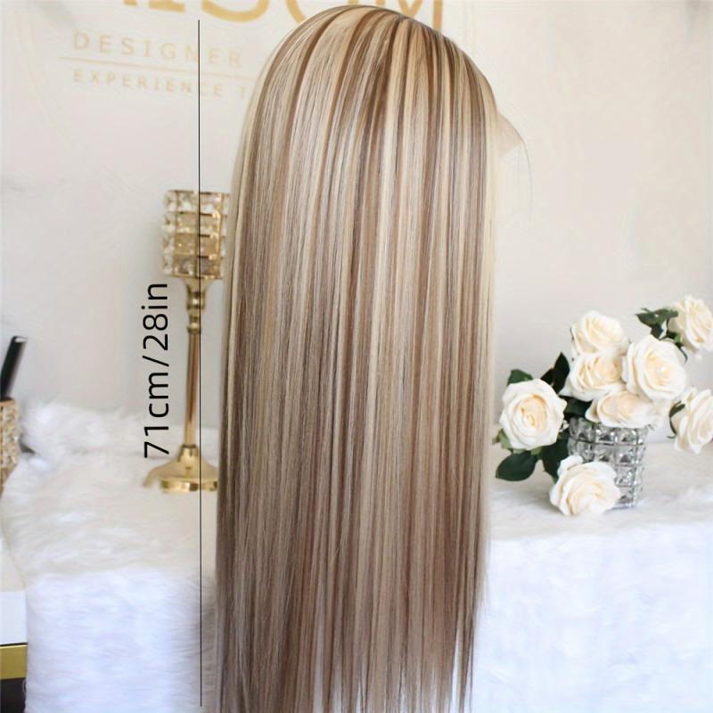 Front Lace Long Straight Gradient Synthetic Wig for Women