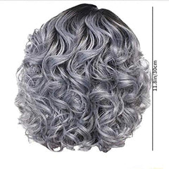 Short Curly Grey Hair Wigs for Cosplay and Party - Synthetic Hair
