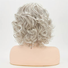 Short Curly Grey Hair Wigs for Cosplay and Party - Synthetic Hair