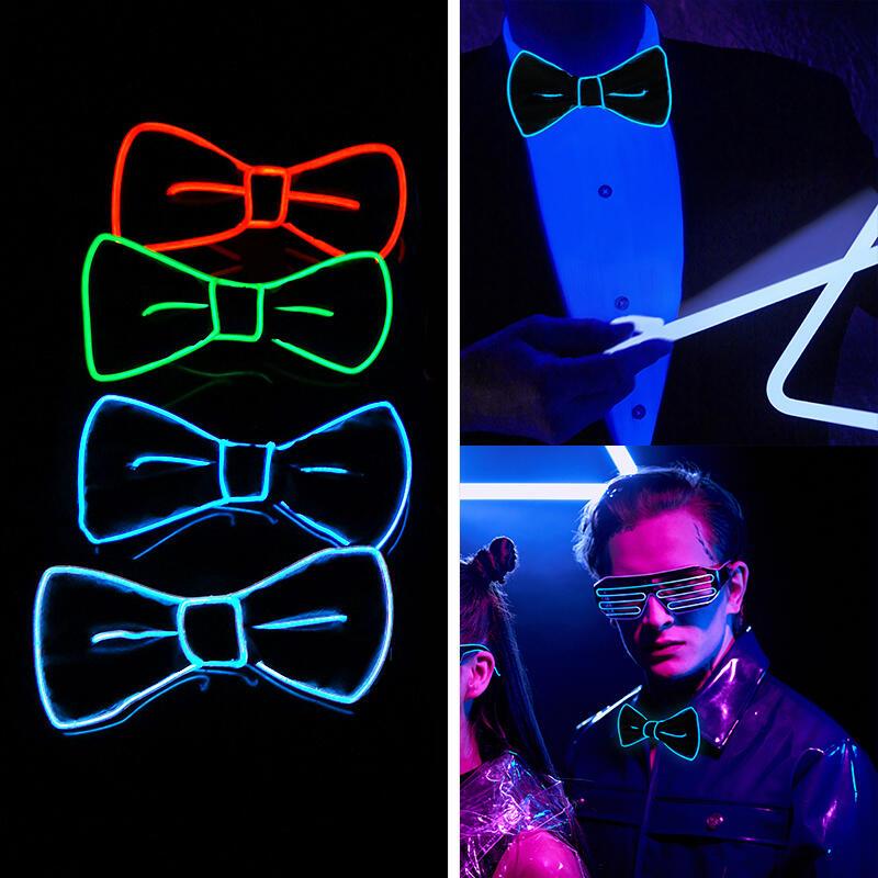 LED Bow Tie Flashing Necktie Birthday Party Wedding Christmas Halloween Cosplay