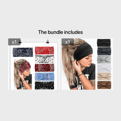 6 Pack Wide Boho Headbands For Women Soft Yoga Elastic Hair Bands