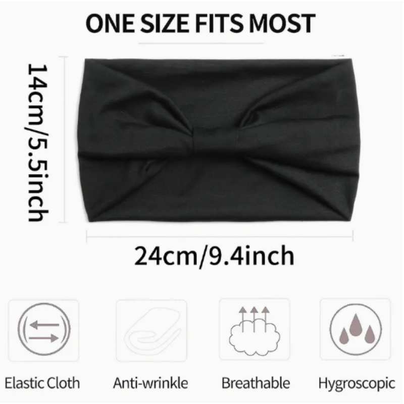 6 Pack Wide Boho Headbands For Women Soft Yoga Elastic Hair Bands