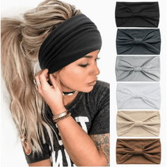 6 Pack Wide Boho Headbands For Women Soft Yoga Elastic Hair Bands