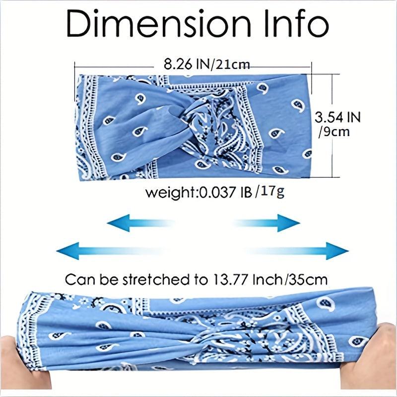 6 Pack Wide Boho Headbands For Women Soft Yoga Elastic Hair Bands