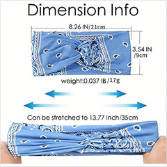 6 Pack Wide Boho Headbands For Women Soft Yoga Elastic Hair Bands