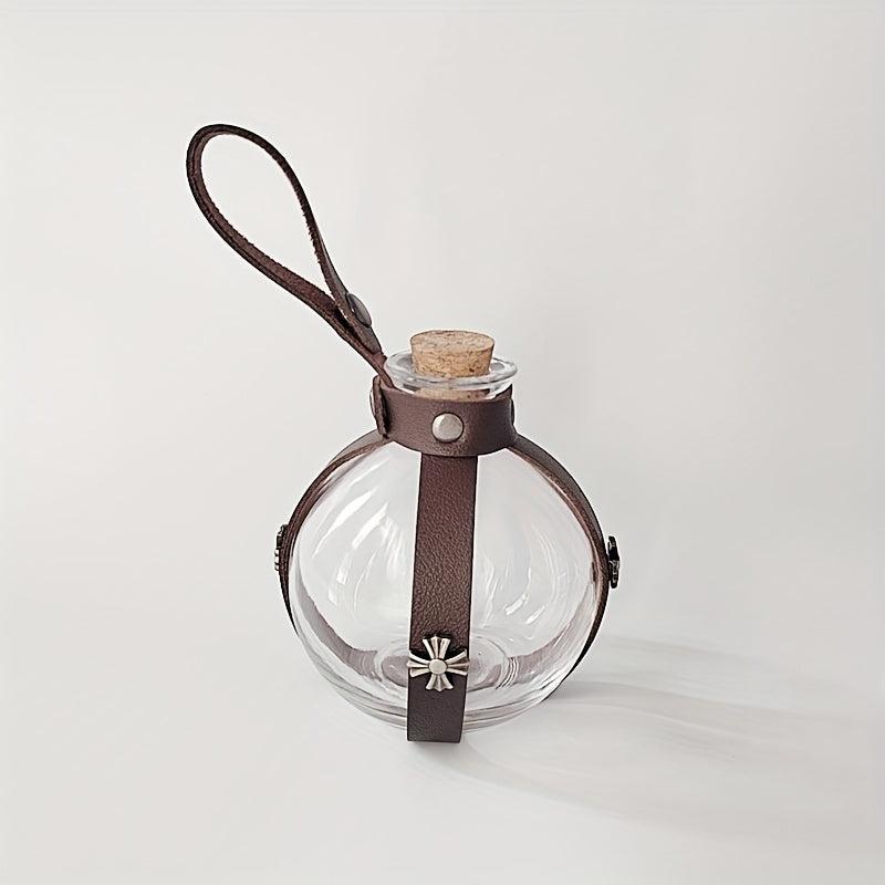 Medieval Vikings Knight Belt Leather Long Belt Glass Bottle