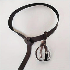 Medieval Vikings Knight Belt Leather Long Belt Glass Bottle
