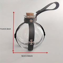 Medieval Vikings Knight Belt Leather Long Belt Glass Bottle