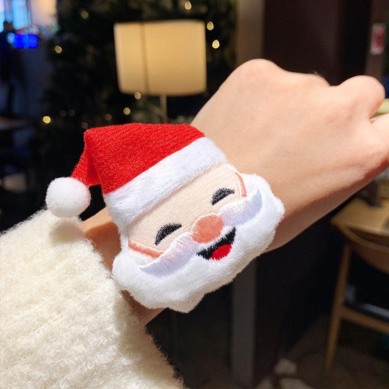 Christmas Plush Snap Ring Cartoon Doll Couple Bracelet Small Gift