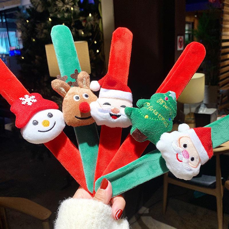 Christmas Plush Snap Ring Cartoon Doll Couple Bracelet Small Gift