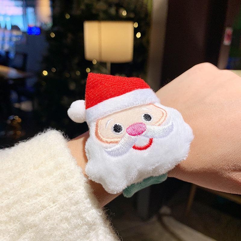 Christmas Plush Snap Ring Cartoon Doll Couple Bracelet Small Gift