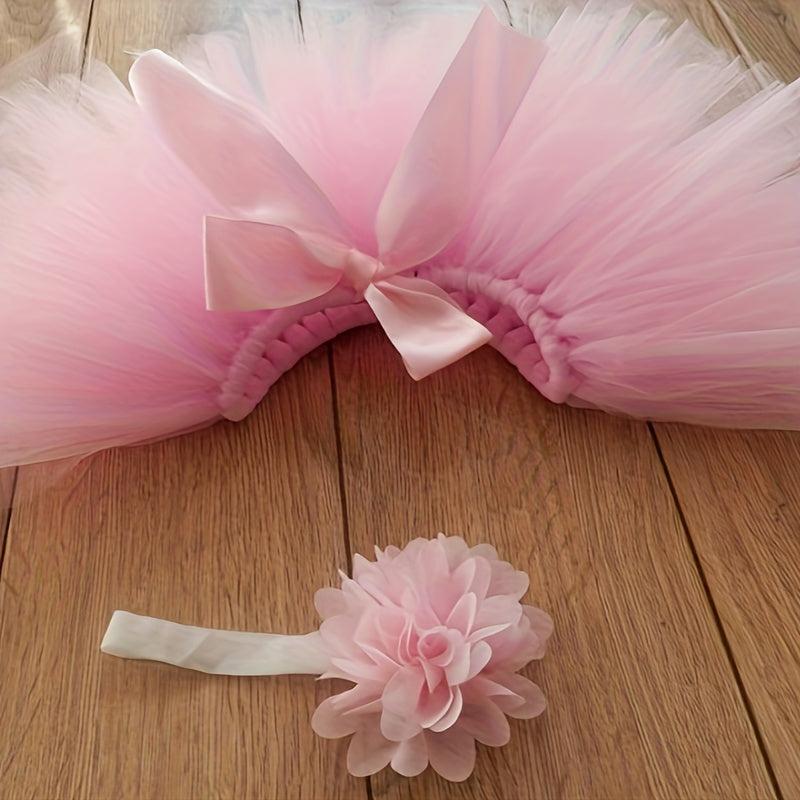 Baby Tutu Skirt Set with Bunny Ears Hairband