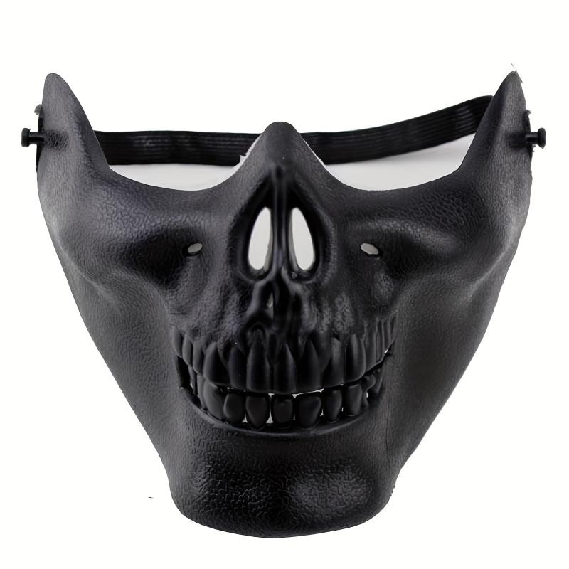 2pcs Punk Style Half Face Skull Mask Halloween Cosplay Costume Props