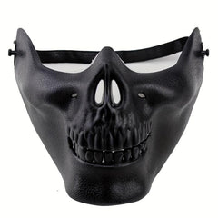 2pcs Punk Style Half Face Skull Mask Halloween Cosplay Costume Props
