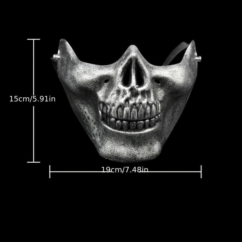 2pcs Punk Style Half Face Skull Mask Halloween Cosplay Costume Props