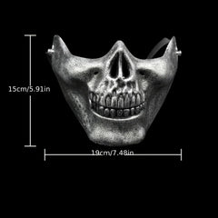 2pcs Punk Style Half Face Skull Mask Halloween Cosplay Costume Props