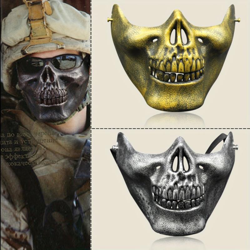 2pcs Punk Style Half Face Skull Mask Halloween Cosplay Costume Props