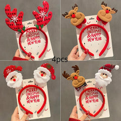 4pcs Christmas Style Headbands for Kids Holiday Party Decor