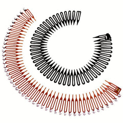 Women's Plastic Elastic Diamond Hair Band Anti-slip Headband