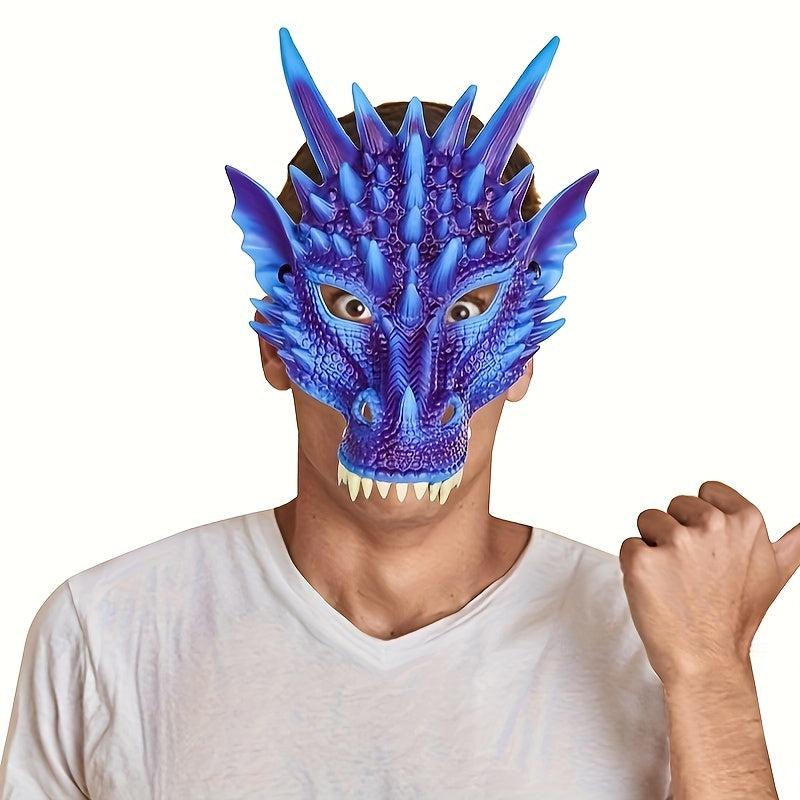 Men's Dragon Mask Ultra Light 3D Masquerade Mask PU Leather Prop