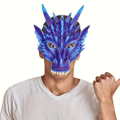 Men's Dragon Mask Ultra Light 3D Masquerade Mask PU Leather Prop