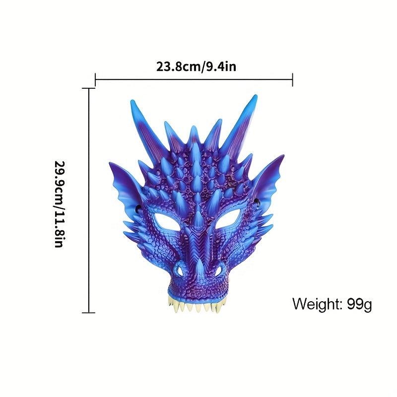 Men's Dragon Mask Ultra Light 3D Masquerade Mask PU Leather Prop