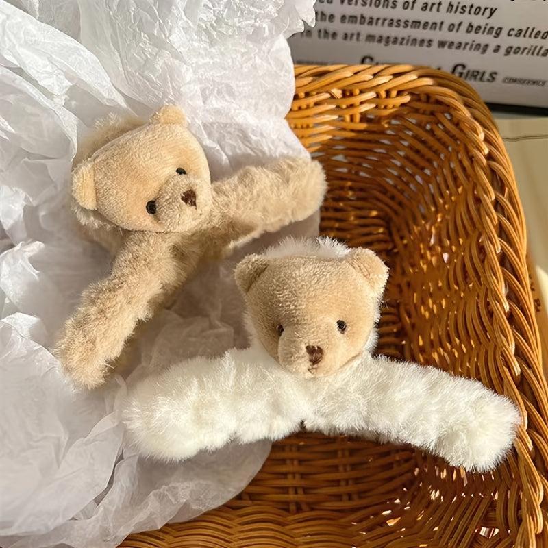 Plush Bear Hair Clip Furry Headwear Hair Accessories