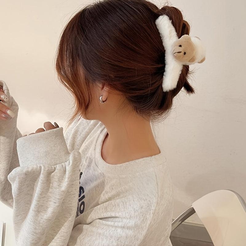 Plush Bear Hair Clip Furry Headwear Hair Accessories