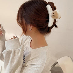 Plush Bear Hair Clip Furry Headwear Hair Accessories